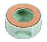 SHINEOFI Calentador para Servir Té, Soporte para Tetera Japonesa Verde | Cerámica y Madera, Diseño Calado Tradicional, Retención Térmica y Circulación de Aire, para Oficina