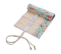 SHINEOFI Estuche Enrollable Portátil y Amplio para Lápices de Lona Diseño Floral para Organizar Bolígrafos y Material de Dibujo o Pintura