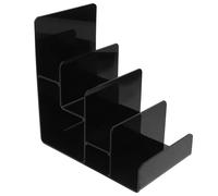 SHINEOFI Expositor Acrílico Negro de 4 Niveles para Carteras, Soporte Multifuncional para Joyas y Gafas, Estante Compacto para Exhibición Minorista en Tienda y Hogar