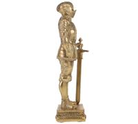 SHINEOFI Figura de Soldado de Resina Mini Adorno de Escritorio Dorado, Pequeña Escultura de Resina, Guardián Simbólico, Decoración para Salón, Obsequio de Cumpleaños