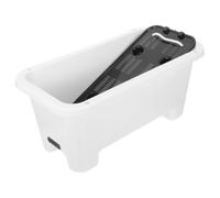 SHINEOFI Jardinera de Balcón Rectangular Riego Automático, Maceta de Plástico PP de Color Claro, Autorriego, Soporte para Enrejado, para Verduras y Flores, Interior y Exterior