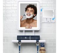 Shinowa Espejo de Afeitar sin Niebla para Ducha, Blanco