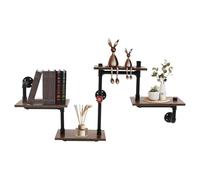 Shinpeed Estantería flotante de hierro fundido industrial de tubo retro rústico industrial estante de pared para salón, cocina, bar, 120 x 20 x 90 cm