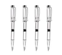 SHINYPASING 4piezas Bolígrafo de Tinta con Conversor Pluma de Caligrafía Transparente con Sistema de Recarga Estilo Oficina para Estudiantes y Profesionales