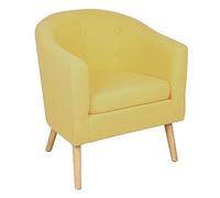 SHISHI Butaca de Salón Pequeño, Sillón Relax Moderno con Tapizado, Sillón Individual, Sofá Chester 1 Plaza para Salón, Dormitorio, Oficina o Sala de Espera, 64×50×70 cm (Amarillo)