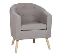 SHISHI Butaca de Salón Pequeño, Sillón Relax Moderno con Tapizado, Sillón Individual, Sofá Chester 1 Plaza para Salón, Dormitorio, Oficina o Sala de Espera, 64×50×70 cm (Gris Claro)