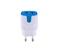 Shot Case Cargador Adaptador USB para Intex Aqua Secure Smartphone/Tablet, Color Blanco/Azul