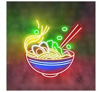 SHOUXI Decoración Lámparas Letrero De Neón De Fideos, Fideos Japoneses Para Restaurante, Tienda De Comida, Decoración De Pared, Letrero De Ramen, Tazón De Ramen, Luz De Neón(E,75CM)
