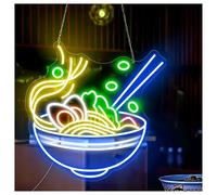SHOUXI Decoración Lámparas Letrero De Neón De Fideos, Fideos Japoneses Para Restaurante, Tienda De Comida, Decoración De Pared, Letrero De Ramen, Tazón De Ramen, Luz De Neón(Re,75CM)