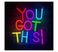 SHOUXI Decoración Lámparas Letrero De Neón You Got This Con Luz Regulable Para Oficina, Aula, Hogar, Dormitorio, Fiesta De San Valentín, Decoración De Pared 30cmx34cm