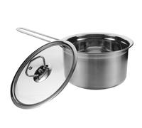 SHOWERORO Cacerola de Leche de Acero Inoxidable Tapa de Vidrio, Superficie Lisa y Fácil de Limpiar, Adecuado para Cocinar Cocina Doméstica