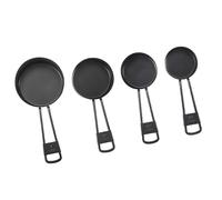 SHOWERORO Juego de Tazas Medidoras de Acero Inoxidable con Asas, Capacidad 1/4 a 1 Taza, Ligeras y Resistentes para Cocinar en Casa o Cafeterías