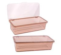 SHOWERORO Organizador De Cubiertos De Cocina, Escurre Palillos Rectangular, Material PP Resistente, Color Marrón Té, 2 Piezas, Ahorro De Espacio para Comedor y Cocina