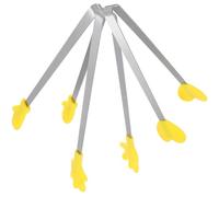 SHOWERORO Pinzas para Servir de Cocina de Silicona y Acero Inoxidable Antideslizantes, 3 Unidades Diseño Creativo para Camping y Uso Fácil de Limpiar