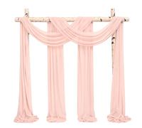 Showgeous Tela para drapeado con Arco de Boda, 2 Paneles 28 x 20 pies Rosa Rubor Tela de Gasa, Cortinas para Arco de Boda, Cortinas de Gasa Transparente para telón de Fondo para cenador de Boda