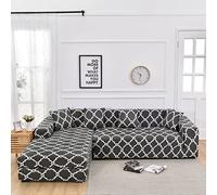 ShowyLive Juego de 2 Fundas Sofas 3 Plazas Ajustables Funda Cubre Sofá Chaise Longue Elásticas para Forma L Extraíbles Lavables (3 Plazas+3 Plazas, Amarillo)