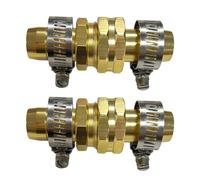 Shuade 2 adaptadores de manguera de jardín con abrazadera de acero, funciona para mangueras estándar de 5/8 3/4 pulgadas de aluminio
