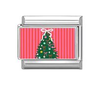 Shurhome Cuentas de conexión italianas de acero inoxidable para decoraciones navideñas Encontrar accesorios de joyería, adecuados para la fabricación de pulseras Pulsera de Navidad modular, talla