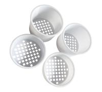 Shurhome Juego de 4 maceteros de drenaje, compactos | Piso perforado con facilidad para plantar encimeras de cocina y escritorios, así como