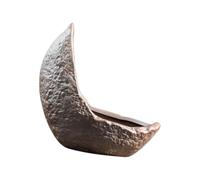 Shurhome Recipiente para plantas de mesa para interiores en asimétrico | Macetero de cerámica para bonsái, apertura redondeada, base equilibrada, estantería de salón, escritorio