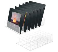 SHUTIANYA 2 Piezas Porta CDs, Soporte Transparente para CD, Estanteria CDs, Soporte Acrílico para CD, Estante Acrílico para DVD, Casetes de Juegos, Libros, organizador de cosméticos