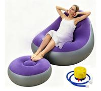 Shyllin Sillon Hinchable, Tumbona Inflable, Sofas Inflables, Puf Inflable, Airlounge, para Camping, Hogar(2, Violeta Claro, 1 Persona)