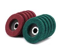 SI FANG 10 discos abrasivos de vellón abrasivo de 125 x 22,2 mm, disco de pulido de fibra de nailon, disco de limpieza grueso, disco de limpieza, almohadilla de acero y metal para amoladora angular