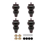 SiaBiced Juego de Patas de Madera de 4 Piezas para Muebles con Kit de Montaje, 12.5 Cm