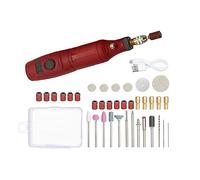 SiaBiced Mini Bolígrafo Fresador, Herramienta Rotativa Multifuncional de 3,7 36 Accesorios, Mini Herramienta Rotativa Inalámbrica, Bolígrafo de Grabado D, Rojo