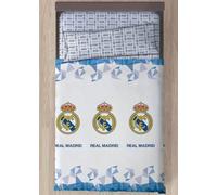 Sibiles Juego de Sábanas Real Madrid Cama 90 y Cama 105 Color Blanco Talla Cama 105