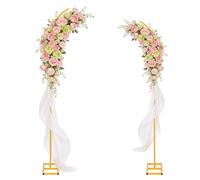 Sibosen Kit de soporte de arco de flores para boda, 7.5 pies y 6.2 pies, metal medio dorado, soporte de arco de globos de flores para propuesta, aniversario, despedida de soltera, decoración de fiesta
