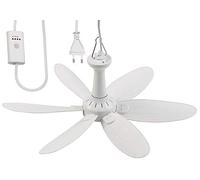 Sichler Haushaltsgeräte Ventiladores de techo - ventilador techo portátil: Ventilador de techo móvil, 6 aspas, función de temporizador (con enchufe, con cable, mini)
