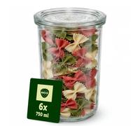 Sicignano - Jarrón de cristal Weck (6 unidades, con tapa, cierre hermético, clip inoxidable) en paquete original (1000, circular, 1, MCMSIC)