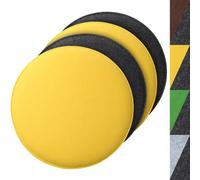 Sidorenko cómodo cojín de asiento redondo de fieltro Ø 36cm - Juego de 4 Grises I Amarillo - Cojín de silla lavable para la silla Eames shell - Cómoda funda de asiento para el banco I silla