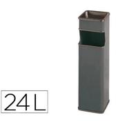Sie Papelera Cenicero Cuadrado 403 Gris Metálico