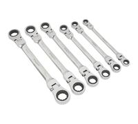 Siegen S0806 Cabeza Flexible Doble Extremo Llave Carraca Anillo Set 6pc Métrico