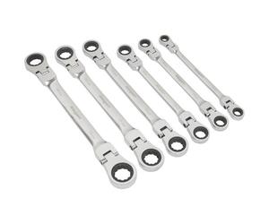 Siegen S0806 Cabeza Flexible Doble Extremo Llave Carraca Anillo Set 6pc Métrico