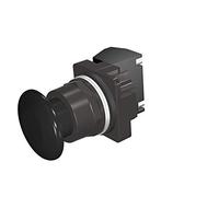 Siemens 52BM9W1A Unidad de pulsador de alta resistencia, 30 mm, negro, cabeza de seta de plástico, momentánea, 1NO+1NC contacto, BlackMax, hermética/hermética al aceite