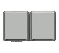 SIEMENS - 5UB4722 Delta Superficie IP44 Ap Schuko Enchufe Doble Horizontal con Tapa abatible, para ambientes húmedos, Exteriores o sótanos