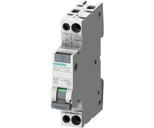 Siemens FI/LS Kompakt 1TE 5SV1316-3KK16, interruptor diferencial 1P+N, 6kA, tipo F, 30mA, B16