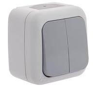 Interruptor Conmutador Doble Estanco Gris
