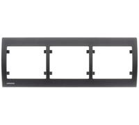 Siemens - Placa triple horizontal antracita Delta Iris