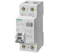 SIEMENS RCBO Sentron 5SU1 Interruptor FI/LS 10A, 2 pines tipo AC, montaje en riel DIN