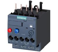 Siemens SIRIUS 3RU21161AB0 Relé de sobrecarga térmica, rango de 1,1 a 1,6 A, tamaño S00, clase de viaje 10, reinicio manual/automático, montaje del contactor, terminal de tornillo