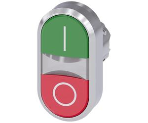 Siemens sirius atc - Pulsador doble 22mm redondo metalico/a brillante verde unipolar rojo o