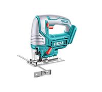 Sierra Caladora Inalámbrica 20V TOTAL - 2600 RPM, Corte de Hasta 80 mm en Madera, Ángulo Máximo 45°, con Guía de Corte y 5 Hojas Incluidas