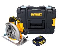 Sierra circular a batería DeWalt DCS 570 NT de 18 V y 184 mm sin escobillas + 1 batería de 4,0 Ah + TSTAK - sin cargador