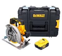 Sierra circular a batería DeWalt DCS 570 NT de 18 V y 184 mm sin escobillas + 1 batería de 5,0 Ah + TSTAK - sin cargador