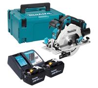 Sierra circular a batería Makita DHS 680 Z de 18 V y 165 mm sin escobillas + 2 baterías de 9,0 Ah + cargador + maletín Makpac