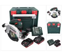 Sierra circular a batería Metabo KS 18 LTX 66 BL de 18 V y 165 mm + 2 baterías de 4,0 Ah + cargador + metaBOX